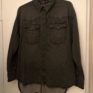 Gloria Vanderbilt Charcoal Denim Shirt